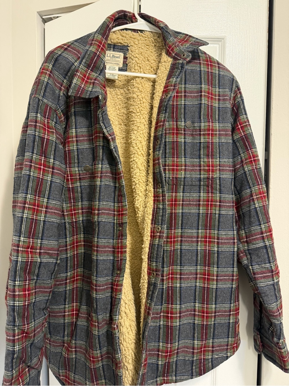 L.L.Bean Sherpa-Lined Plaid Jacket